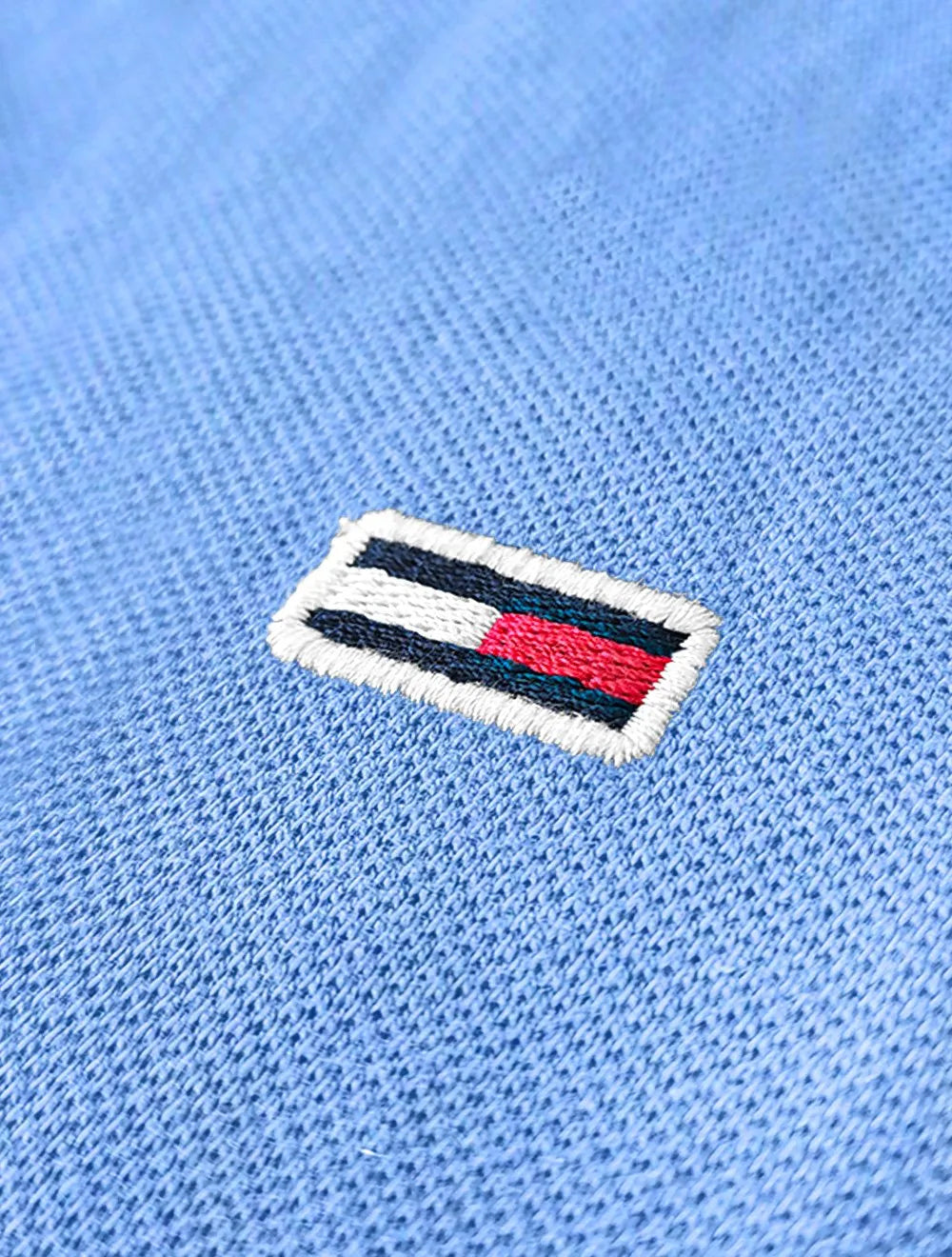 Polo Tommy Jeans Masculina Regular Original Fine Piquet Azul Celeste