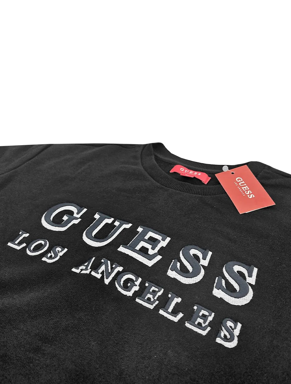 Moletom Guess Masculino Crewneck Embroidered Los Angeles Preto