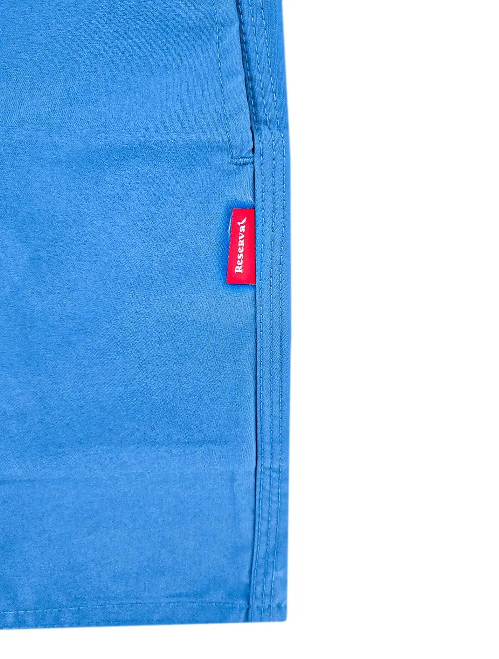 Short Reserva D'Água Beachwear Liso Silver Tag Lateral Azul Royal