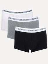 Cuecas Calvin Klein Low Rise Trunk Light Print Preta/ Branca/ Mescla Pack 3UN