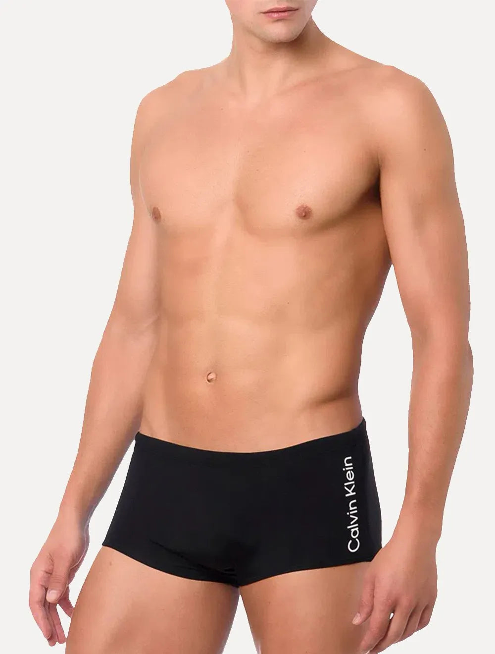 Sunga Calvin Klein Swimwear Trunk Vertical Logo Preta