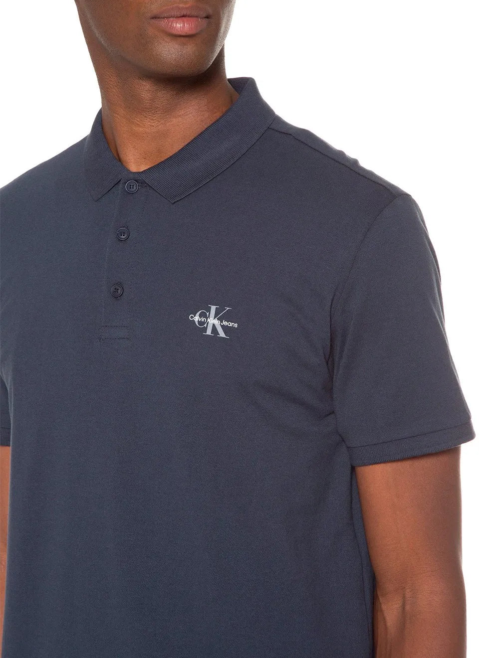 Polo Calvin Klein Jeans Masculina Piquet Regular Re Issue Azul Marinho