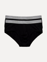 Cuecas Calvin Klein Brief Cotton Print Preta Pack 2UN