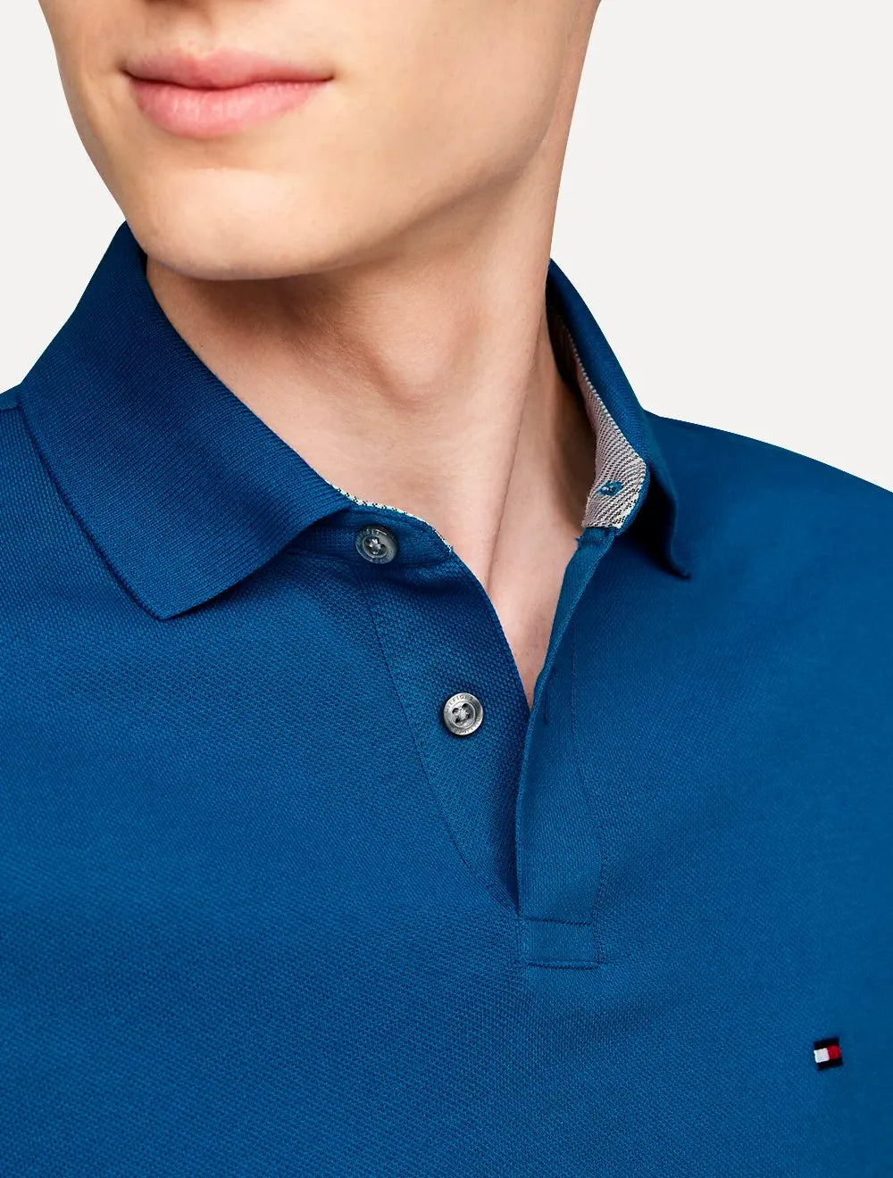 Polo Tommy Hilfiger Masculina Regular Piquet 1985 Azul Royal