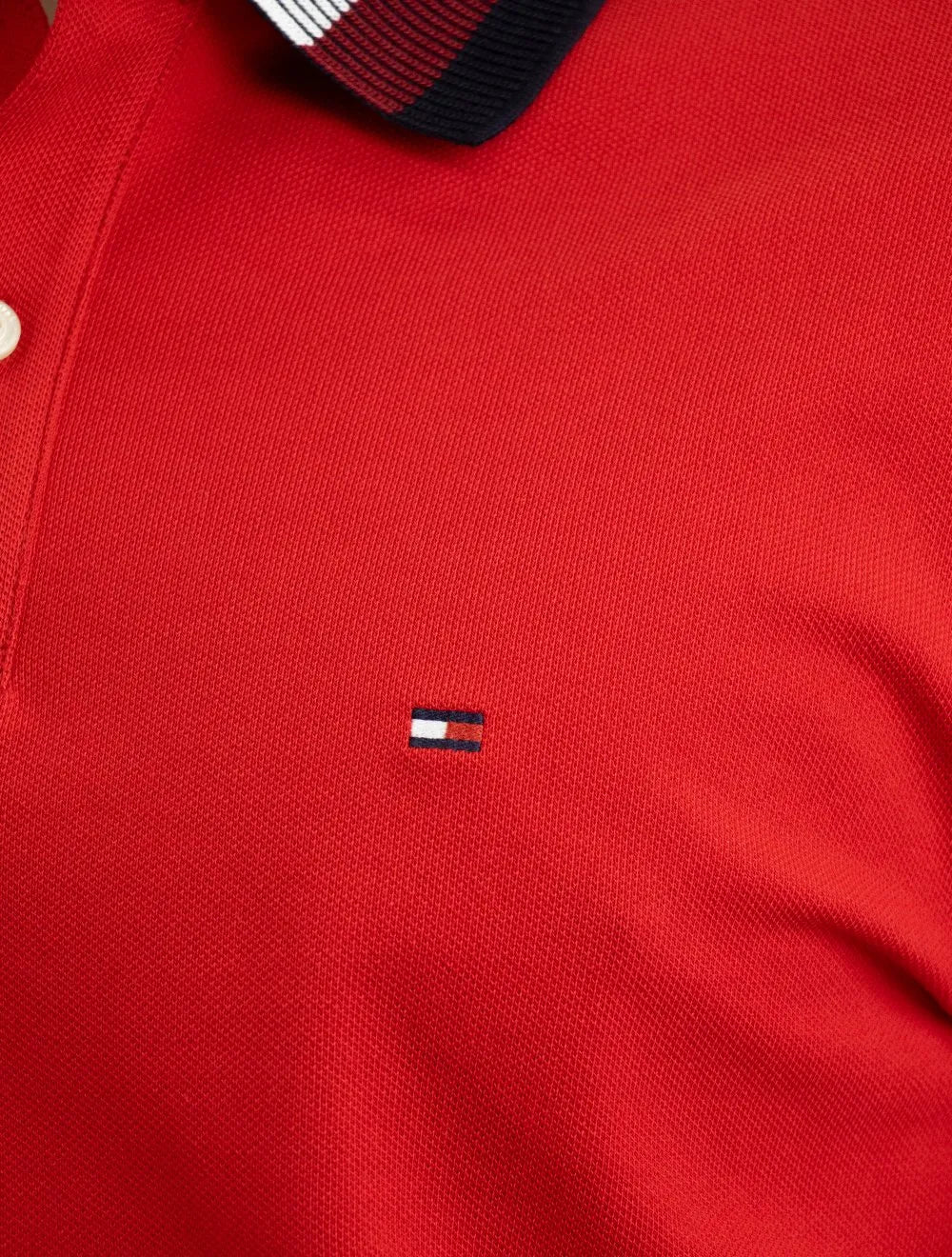 Polo Tommy Hilfiger Masculina Regular Two Tone Shade Collar Vermelha