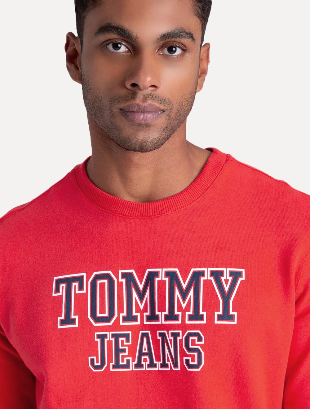 Moletom Tommy Jeans Masculino Crewneck Entry Graphic Vermelha