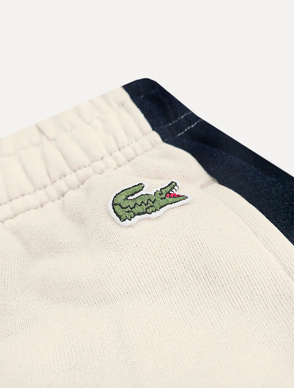 Bermuda Lacoste Moletom Masculina Recortes Color Block Off-White