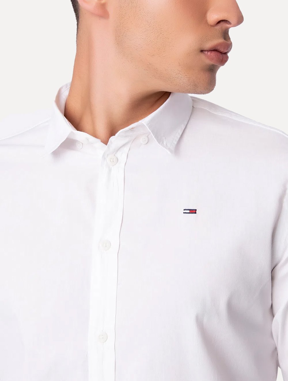 Camisa Tommy Jeans Masculina Slim Fit Original Branca