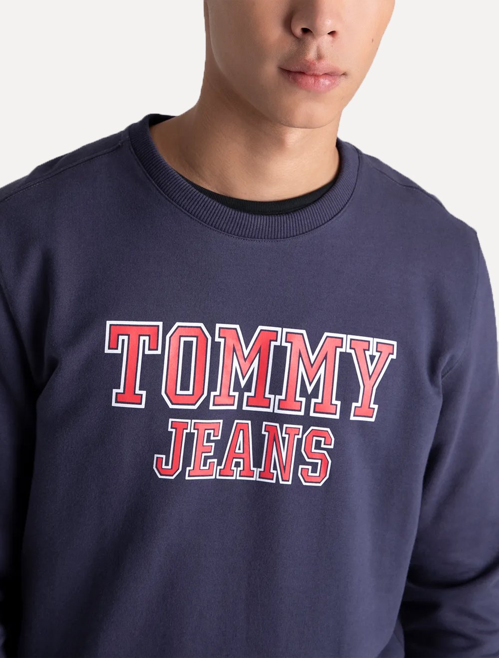 Moletom Tommy Jeans Masculino Regular Crewneck Entry Graphic Azul Marinho