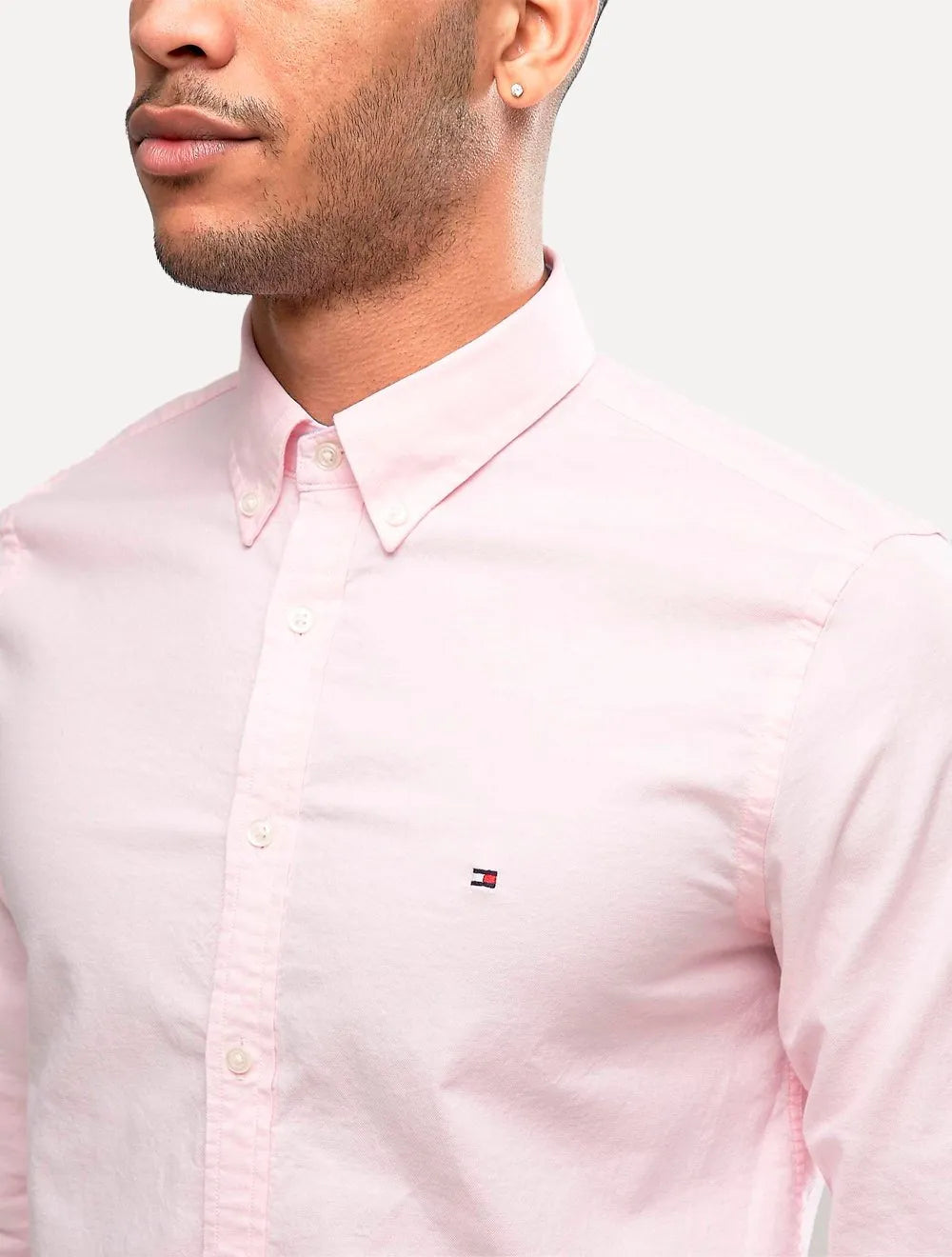 Camisa Tommy Hilfiger Masculina Regular Core Oxford Rosa Claro