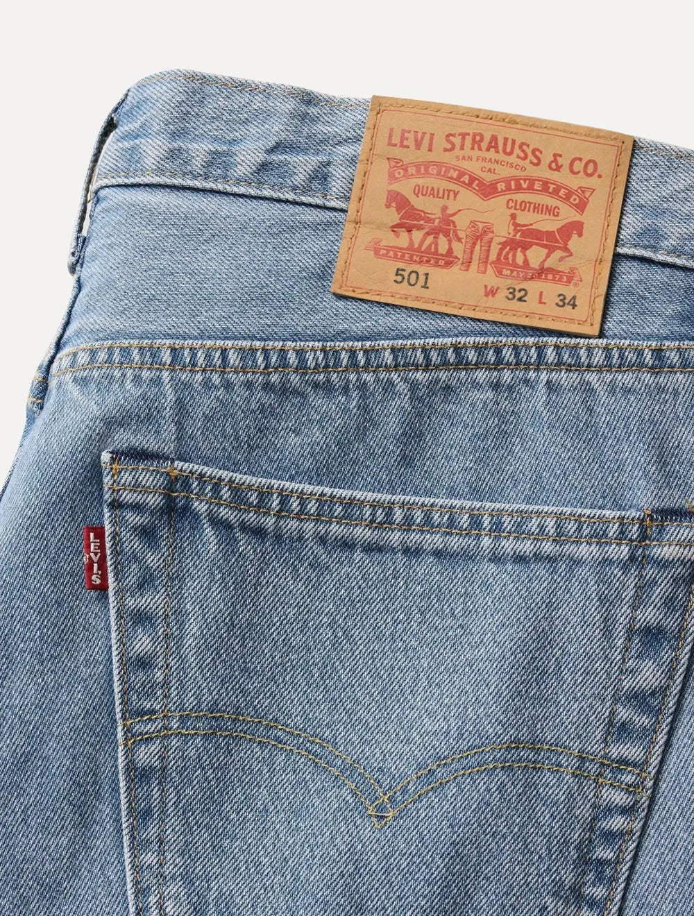 Calça Levis Jeans Masculina 501 Original Crystal Clear Stretch Clara