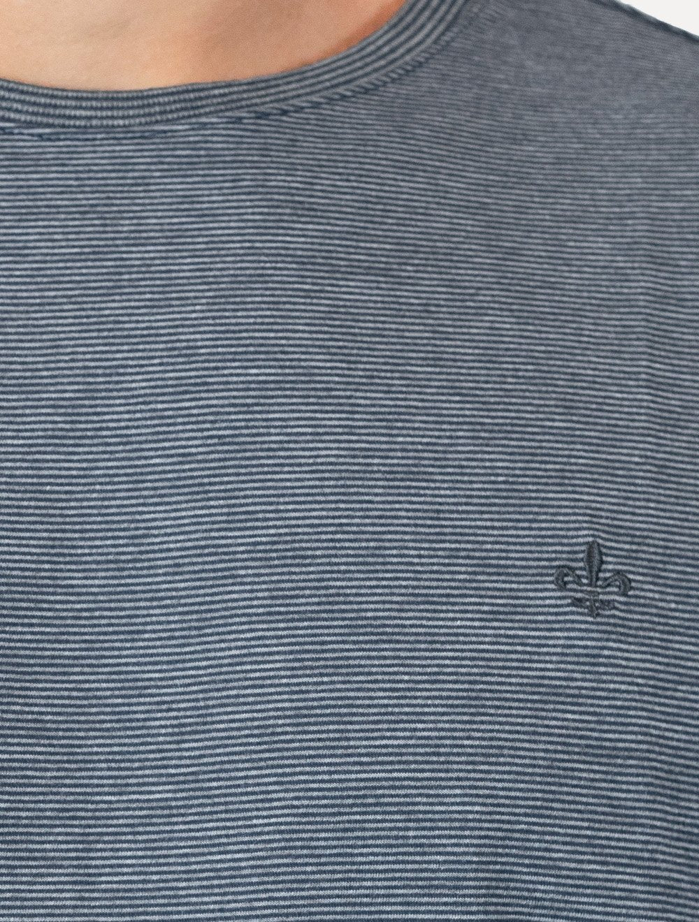 Camiseta Dudalina Masculina Mini Stripes Azul Marinho