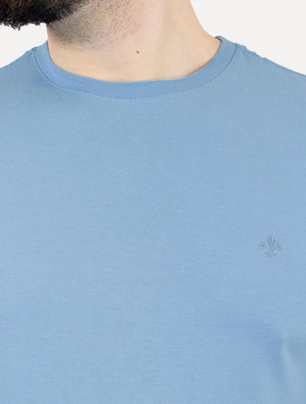 Camiseta Dudalina Masculina Essentials Modal Logo Azul Claro