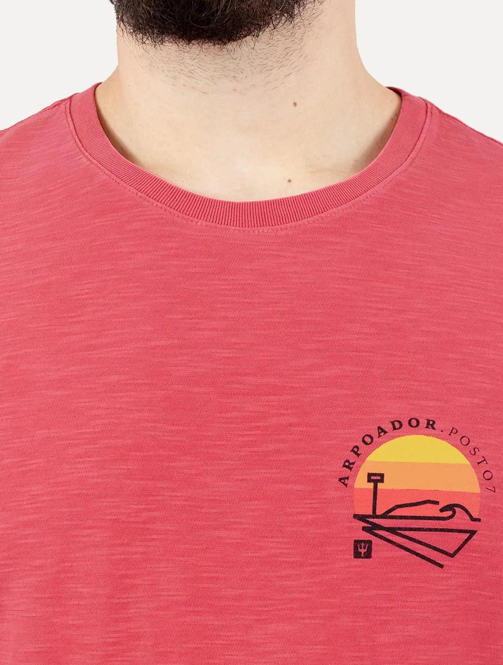 Camiseta Osklen Masculina Slim Rough Posto 7 Vermelha