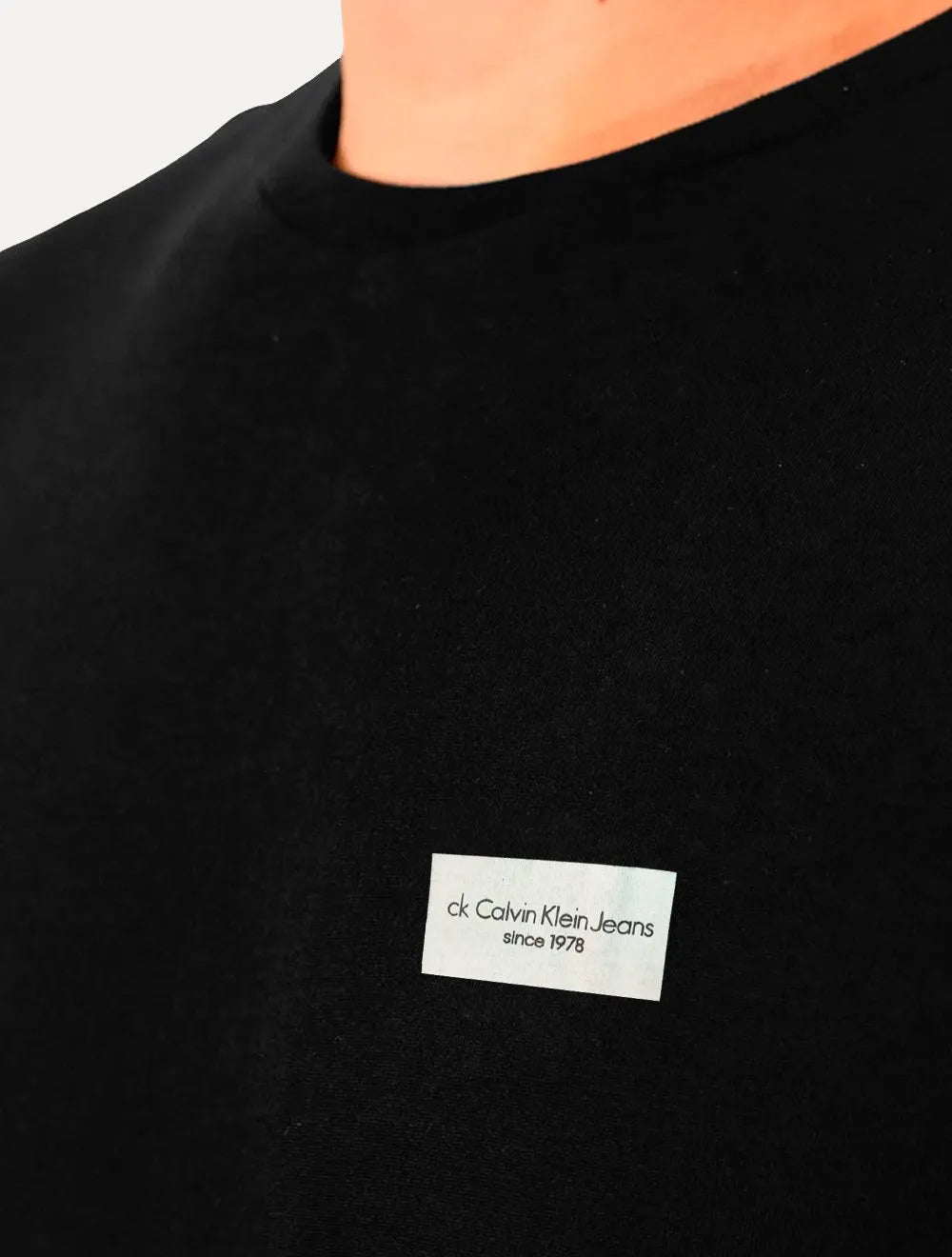 Camiseta Calvin Klein Jeans Masculina Logo Retângulo Since 1978 Preta