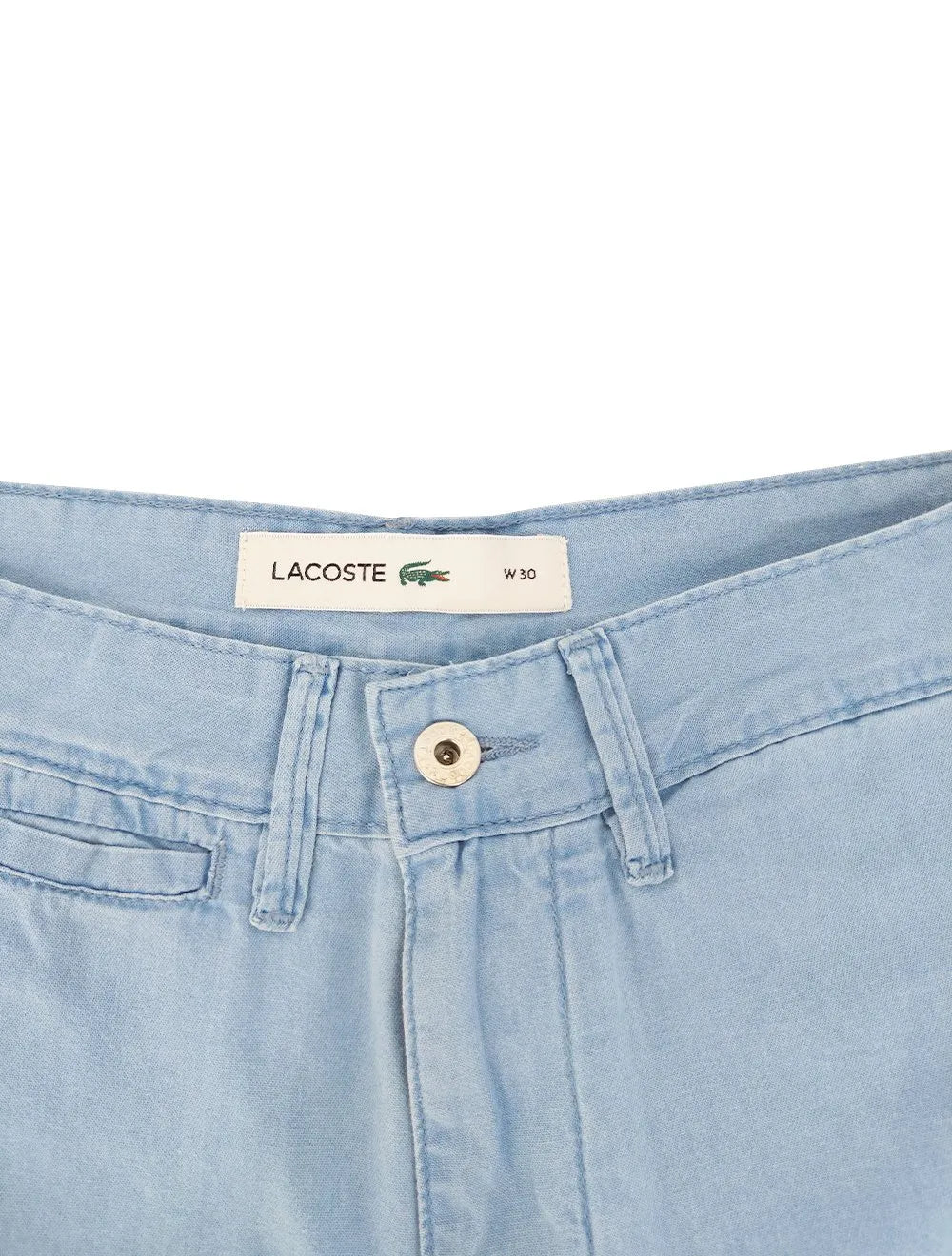 Bermuda Lacoste Masculina Sarja Chino Classic Azul Claro