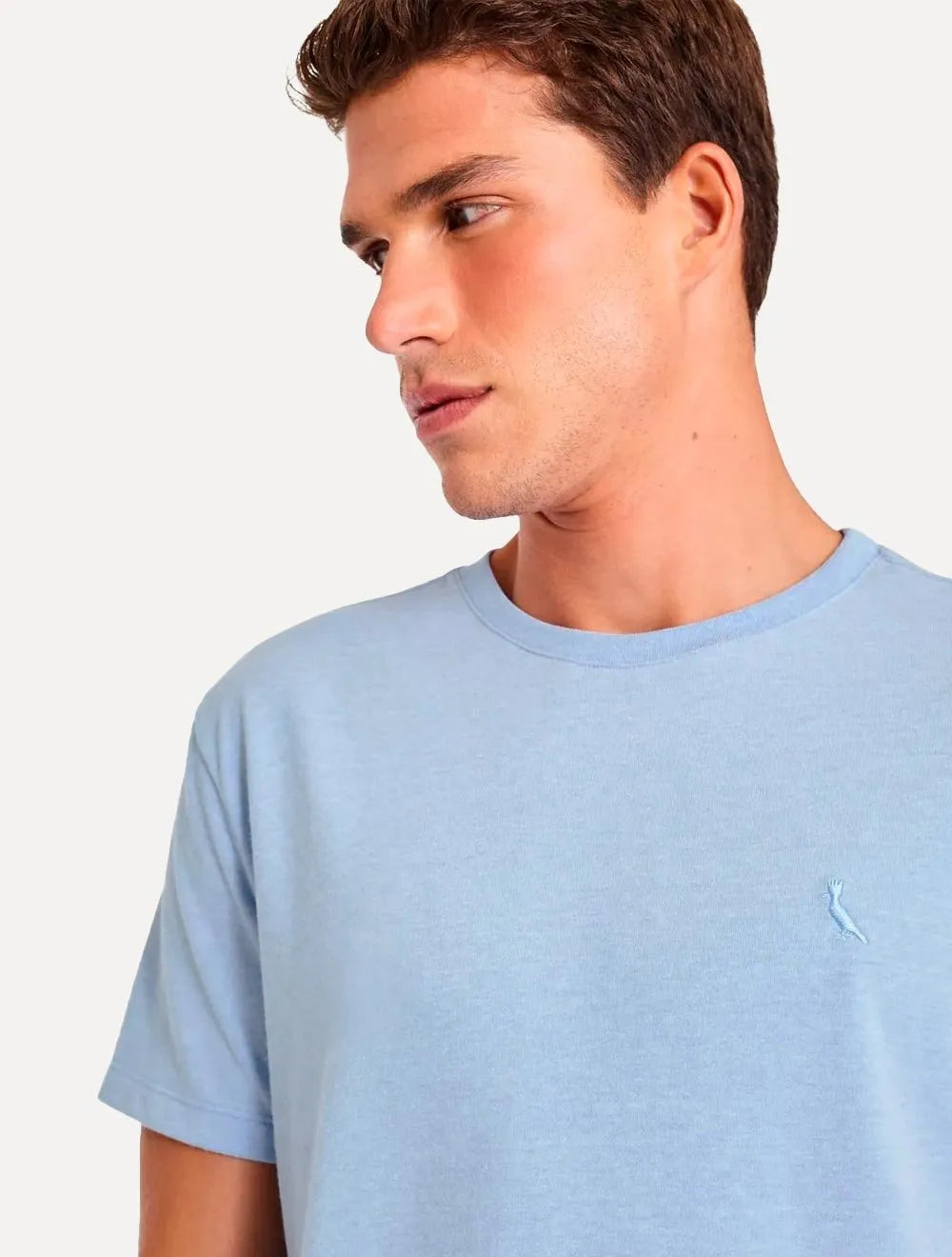 Camiseta Reserva Masculina Regular Mescla Touch Azul Claro