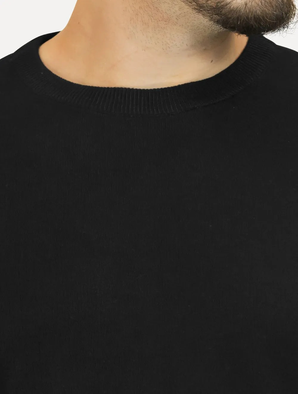 Suéter Náutica Masculino Tricot Crewneck Liso Preto