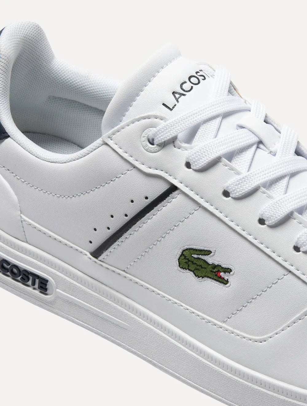 Tênis Lacoste Masculino Couro Europa Pro Leather Wht/Navy Branco