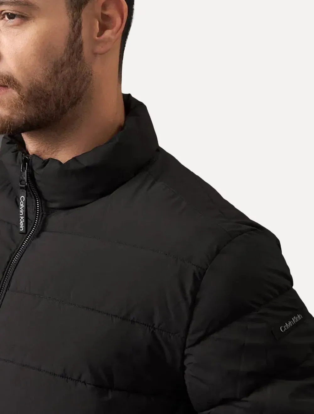 Jaqueta Calvin Klein Masculina Matelassê Full-Zip Preta