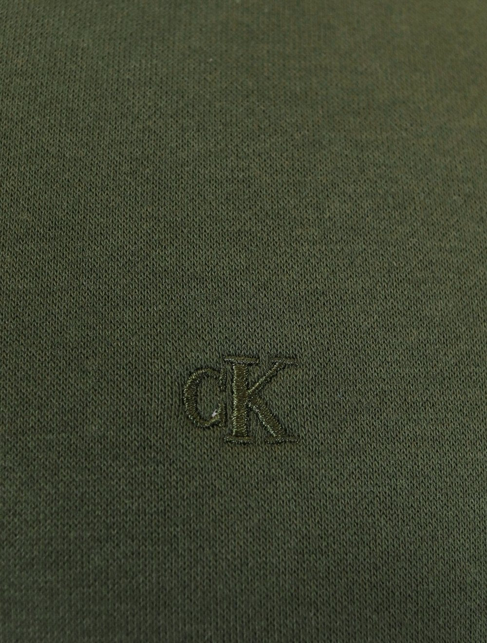 Moletom Calvin Klein Jeans Masculino Crewneck CK Small Bordado Verde Militar
