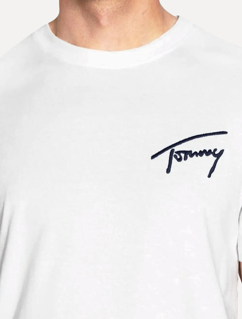 Camiseta Tommy Jeans Masculina Embroidered Signature Branca