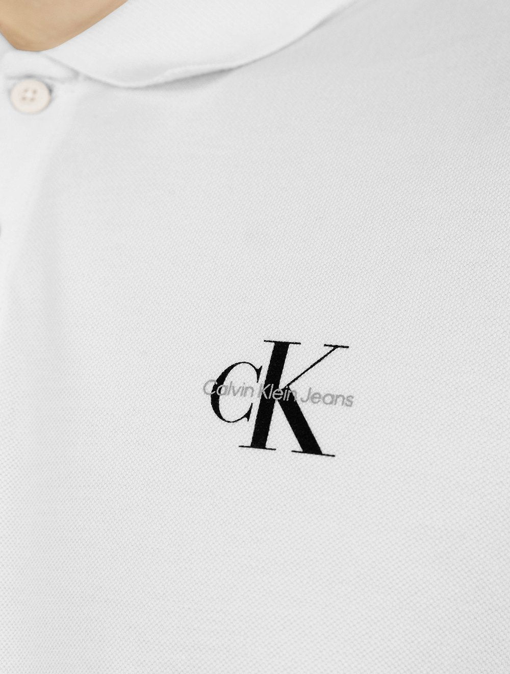Polo Calvin Klein Jeans Masculina Piquet Regular Light Re Issue Branca