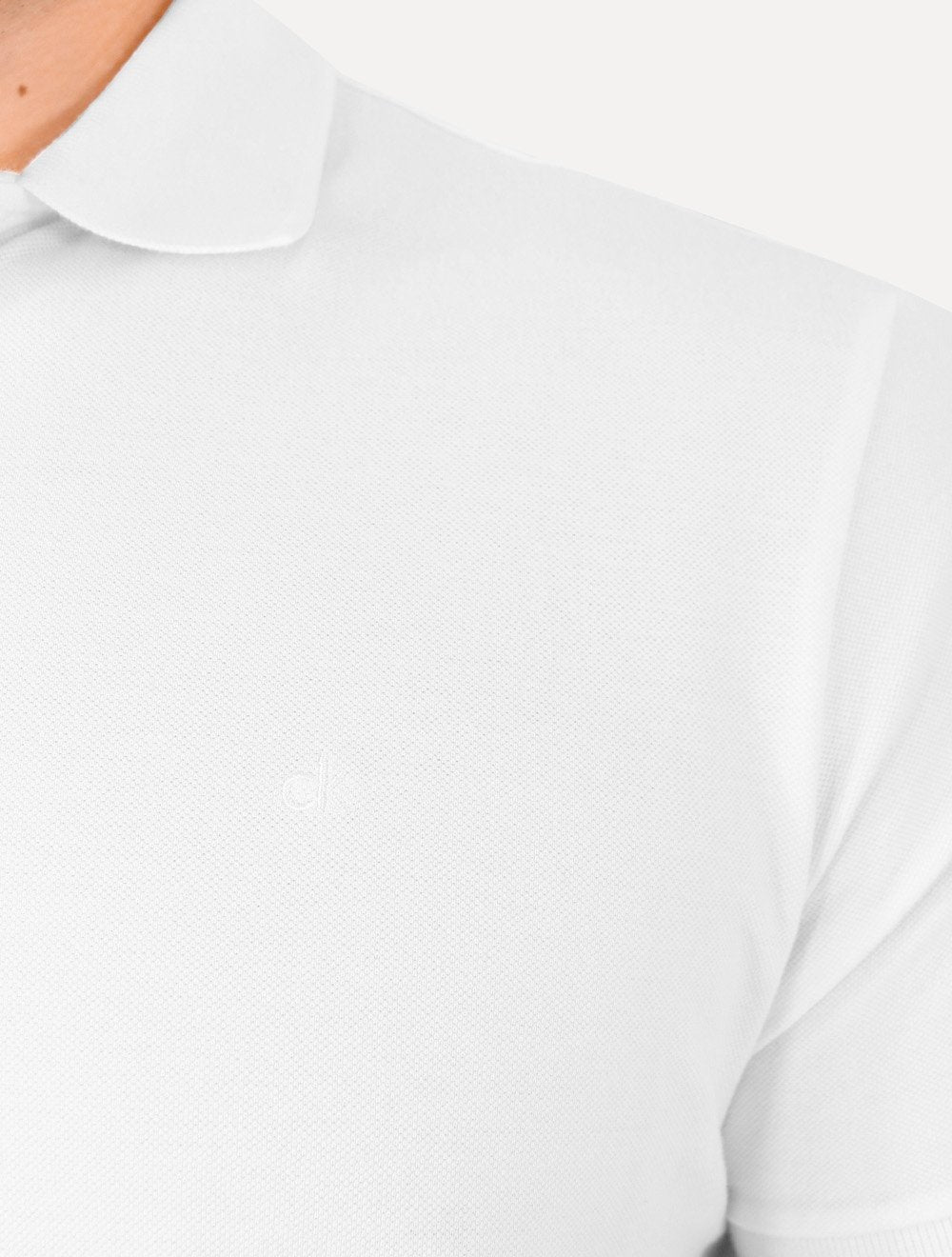 Polo Calvin Klein Masculina Piquet Regular Básica Mono Sem Friso Branca