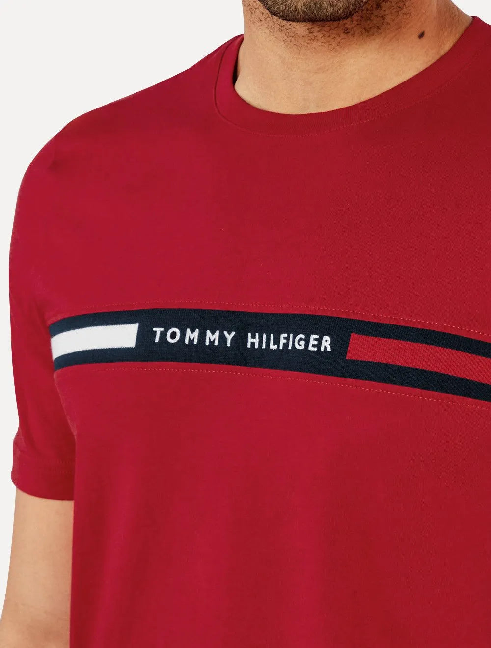 Camiseta Tommy Hilfiger Masculina Chest Insert Logo Vermelha