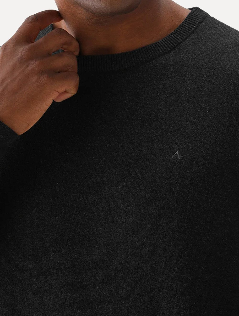 Blusa Aramis Masculina Tricot Gola Careca Preta