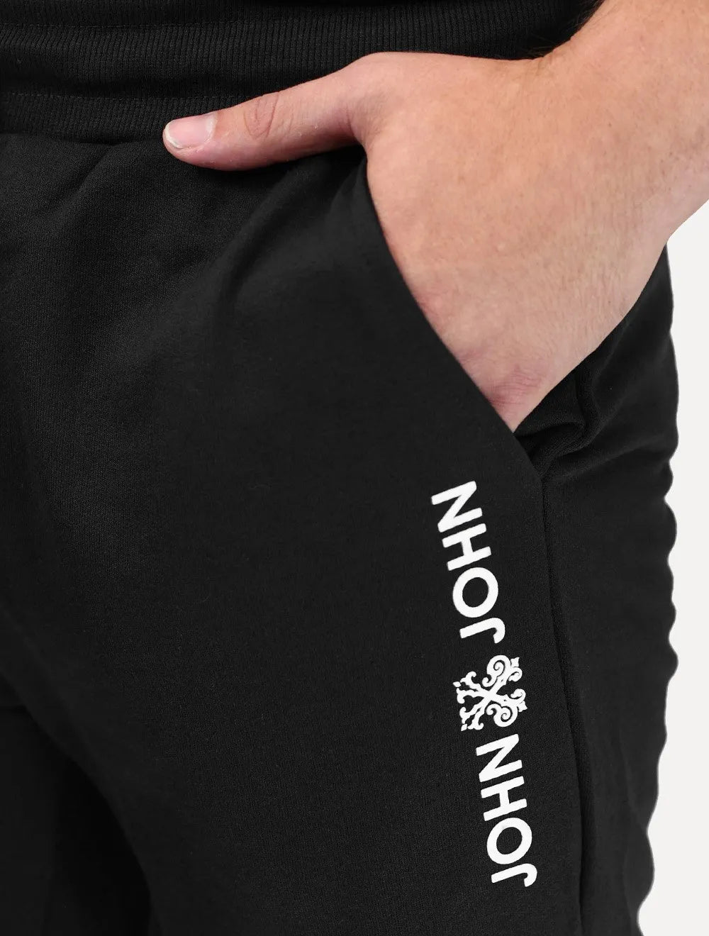 Calça John John Moletom Masculina New Basic Black Preta