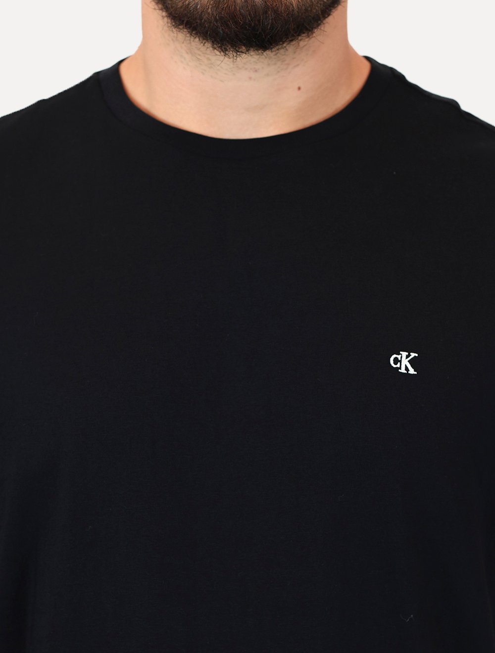 Camiseta Calvin Klein Jeans Masculina CK Bordado Peito Preto