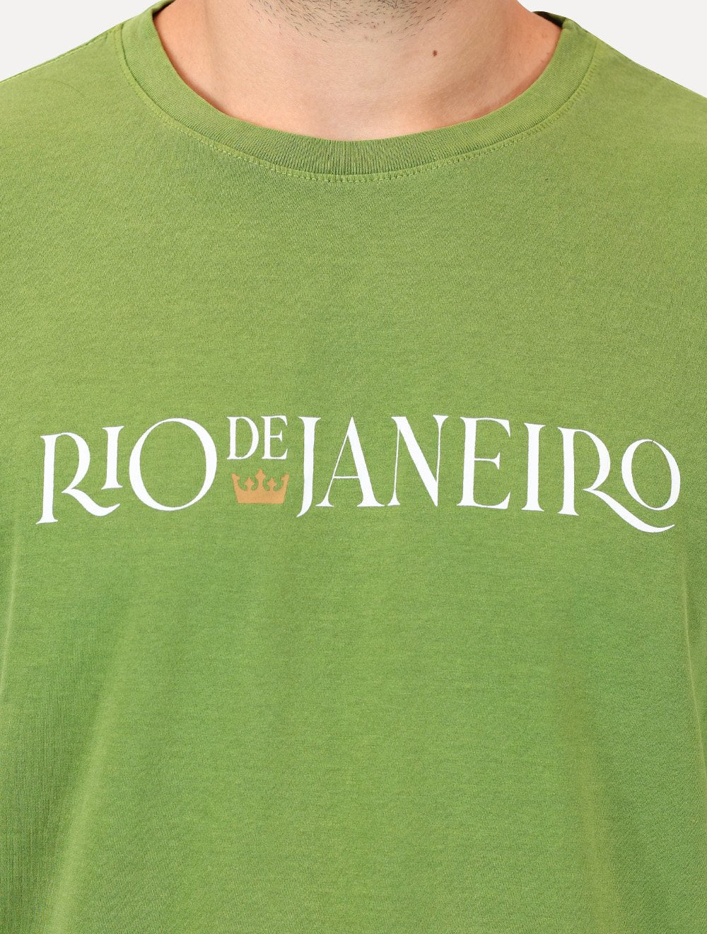 Camiseta Osklen Masculina Slim Stone Rio Serif Verde Médio