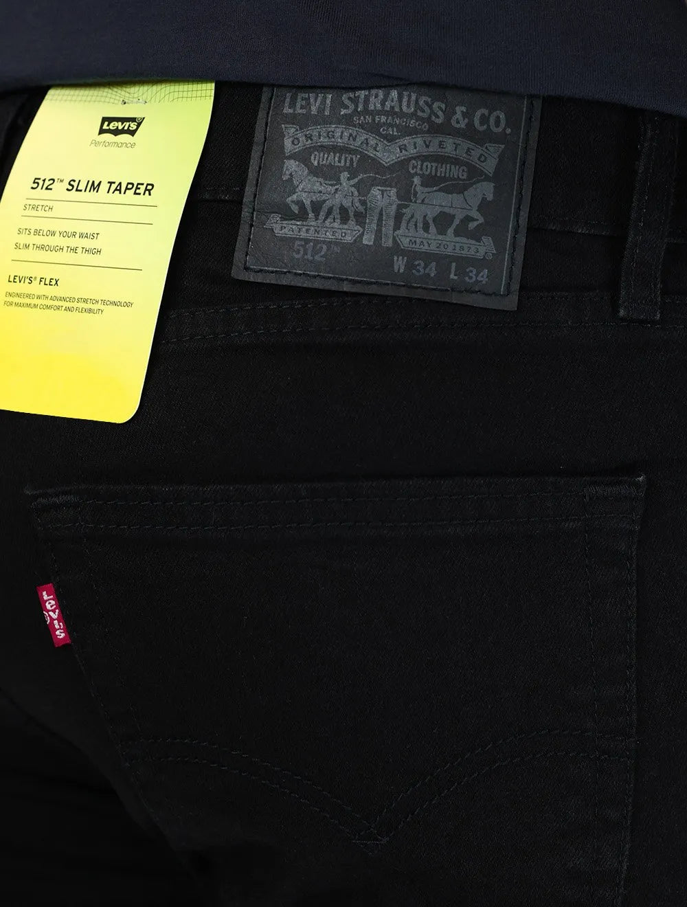 Calça Levis Jeans Masculina 512 Slim Taper Flex Preta