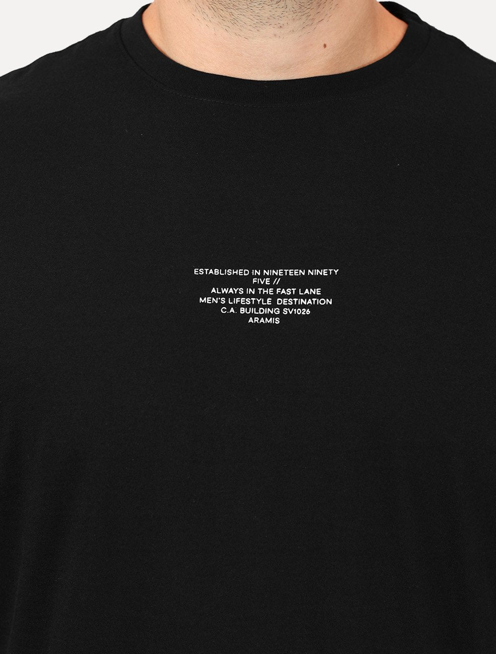Camiseta Aramis Masculina Regular Minimal Established Preto