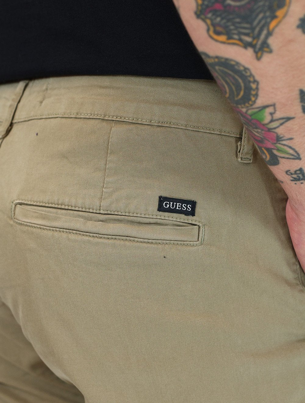 Calça Guess Masculina Chino Stretch Cáqui