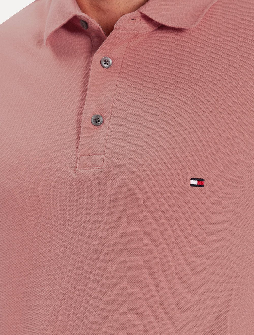 Polo Tommy Hilfiger Masculina Slim Piquet 1985 Rosé