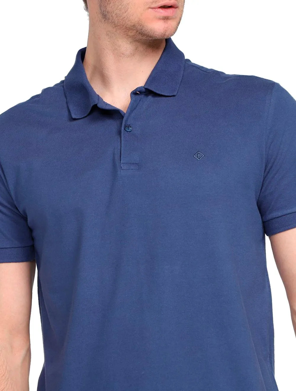 Polo Forum Masculina Piquet Basic Azul Escuro