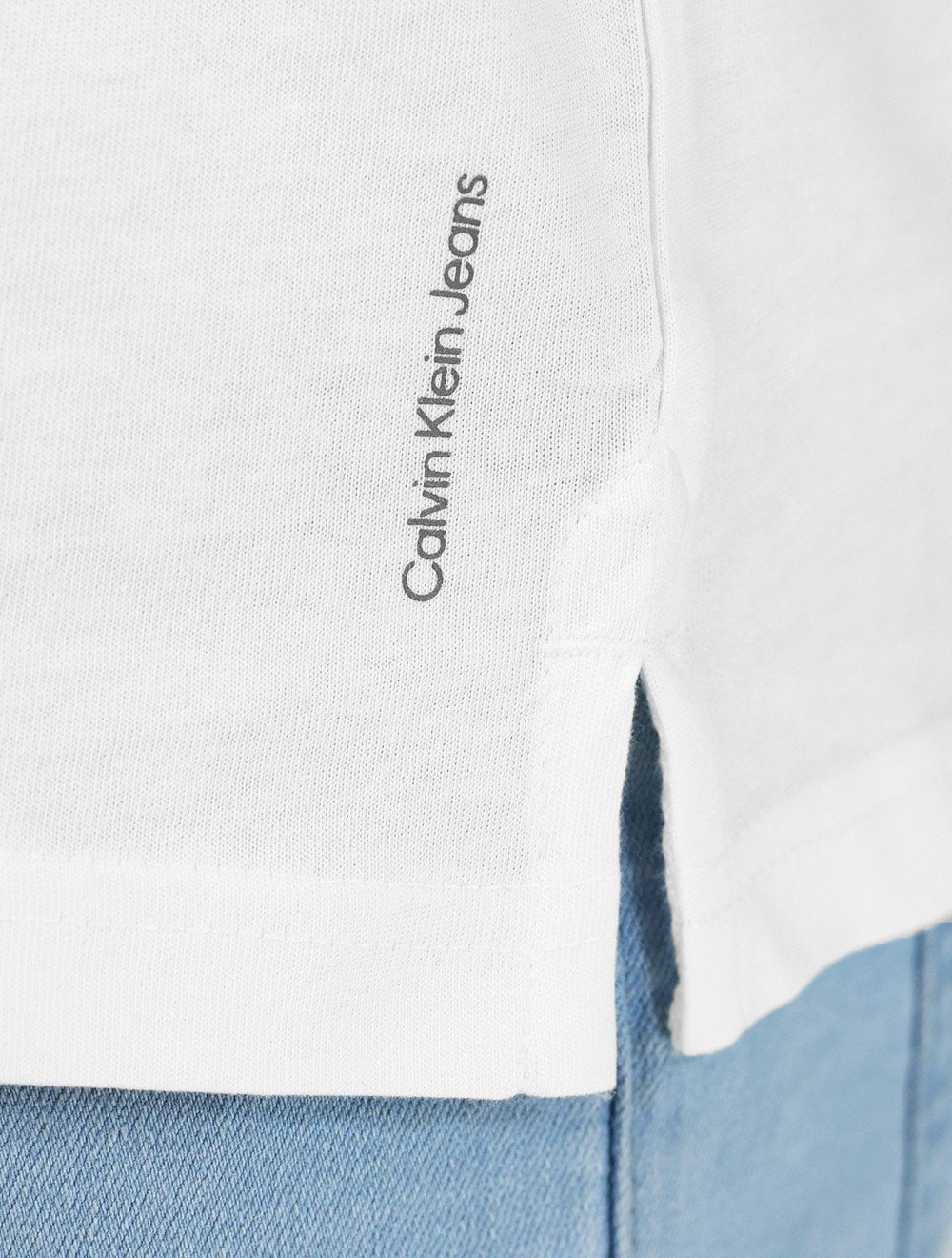 Camiseta Calvin Klein Jeans Masculina Crewneck Essentials Branca