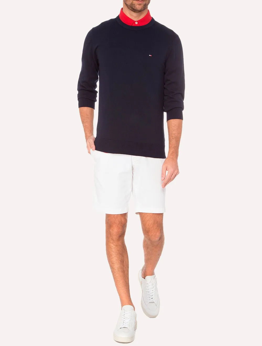 Suéter Tommy Hilfiger Masculino Signature Crewneck Azul Marinho