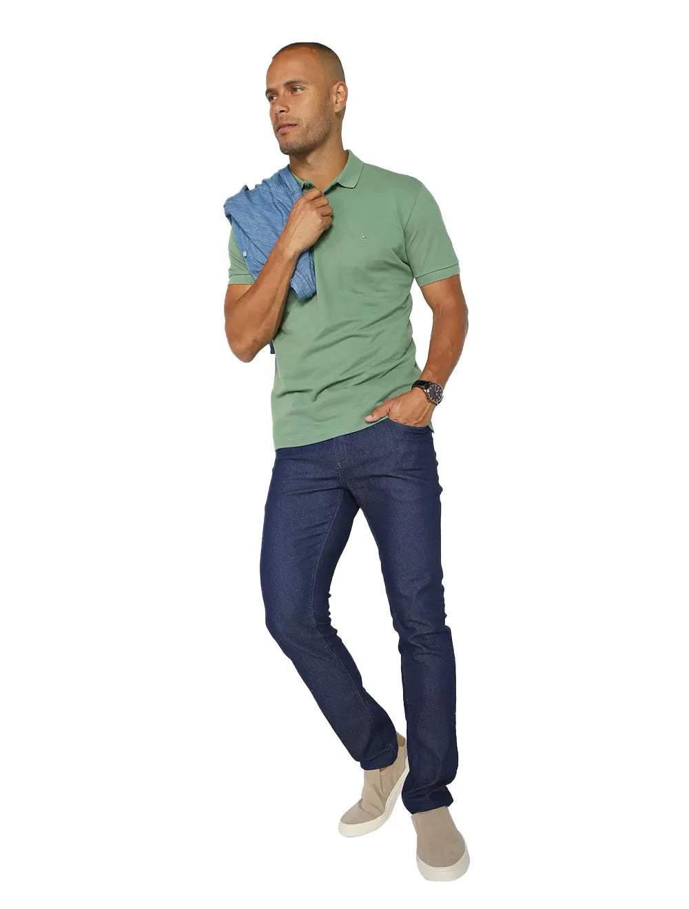 Polo Aramis Masculina Basic Piquet Verde Sálvia