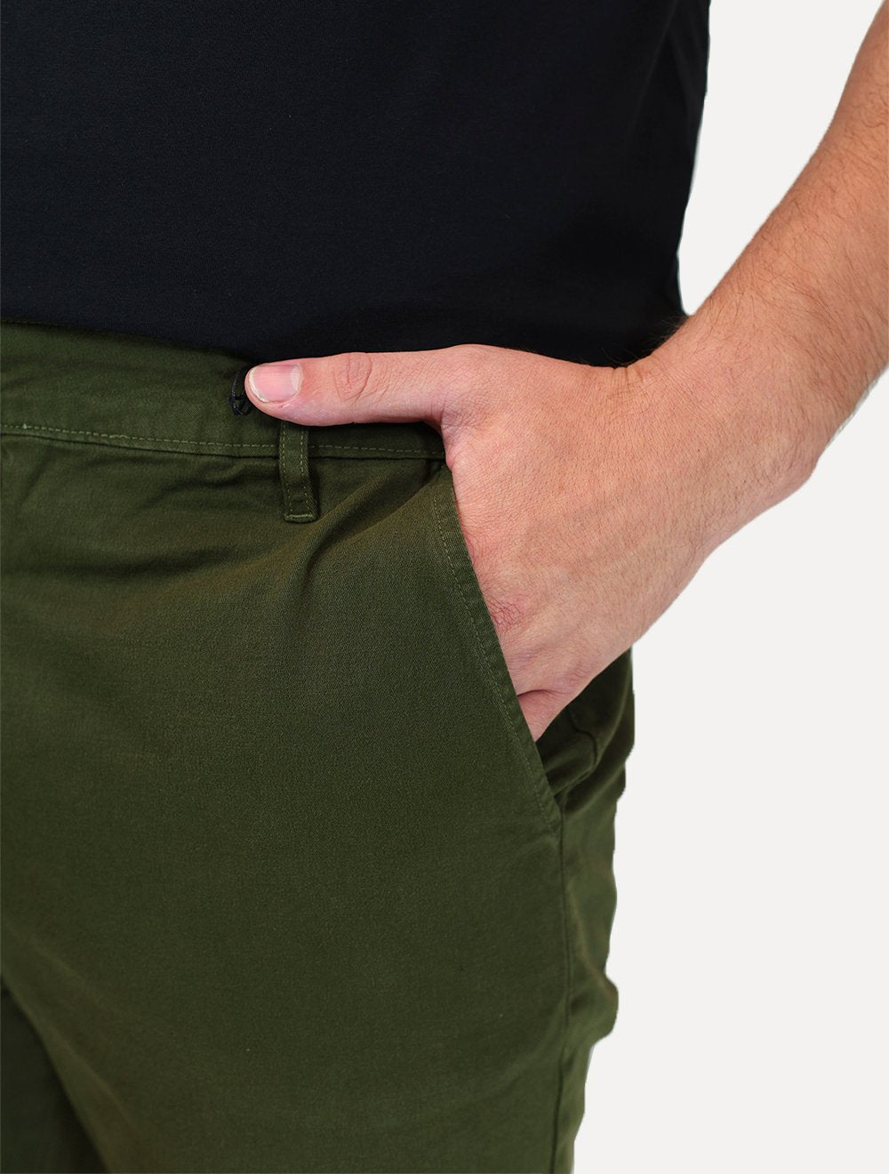 Calça Aramis Masculina Chino Color Basica Verde Militar