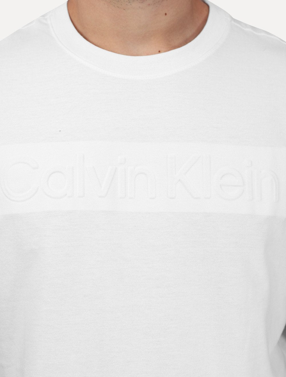 Camiseta Calvin Klein Masculina Flame Front Logo Branca
