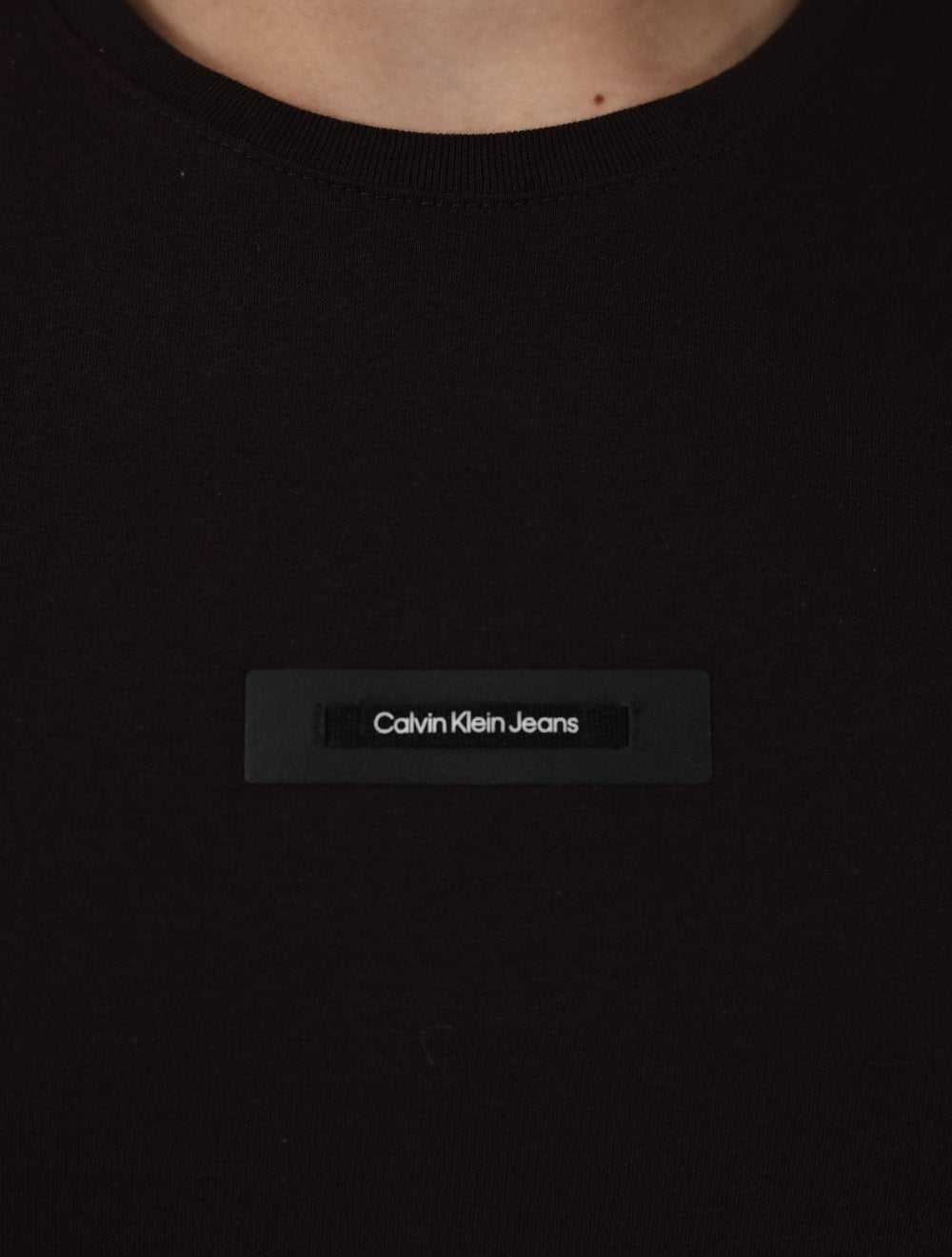 Camiseta Calvin Klein Jeans Masculina Logo Leather Center Marrom
