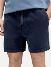 Bermuda Reserva Masculina Elástico Cotelê Azul Marinho