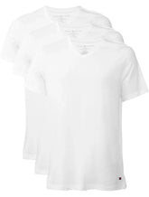 Camisetas Tommy Hilfiger Masculinas Classic V-Neck Brancas Pack 3UN