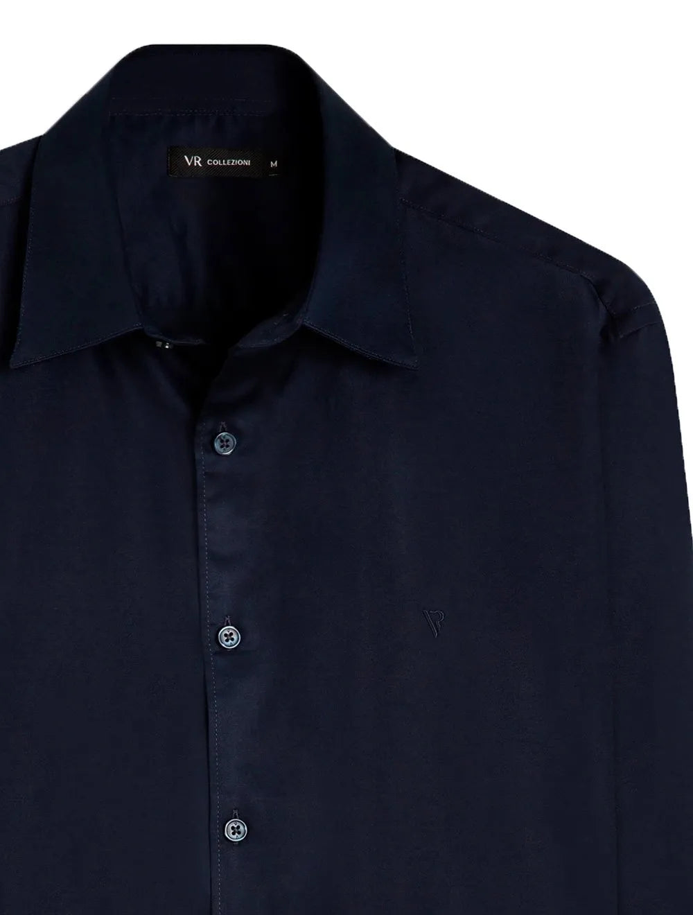 Camisa VR Masculina Casual Cotton Stretch Azul Marinho