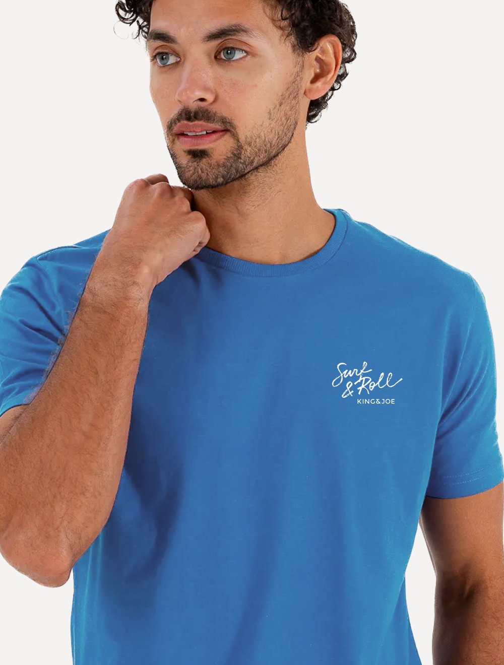 Camiseta King & Joe Masculina Slim Surf&Roll Azul