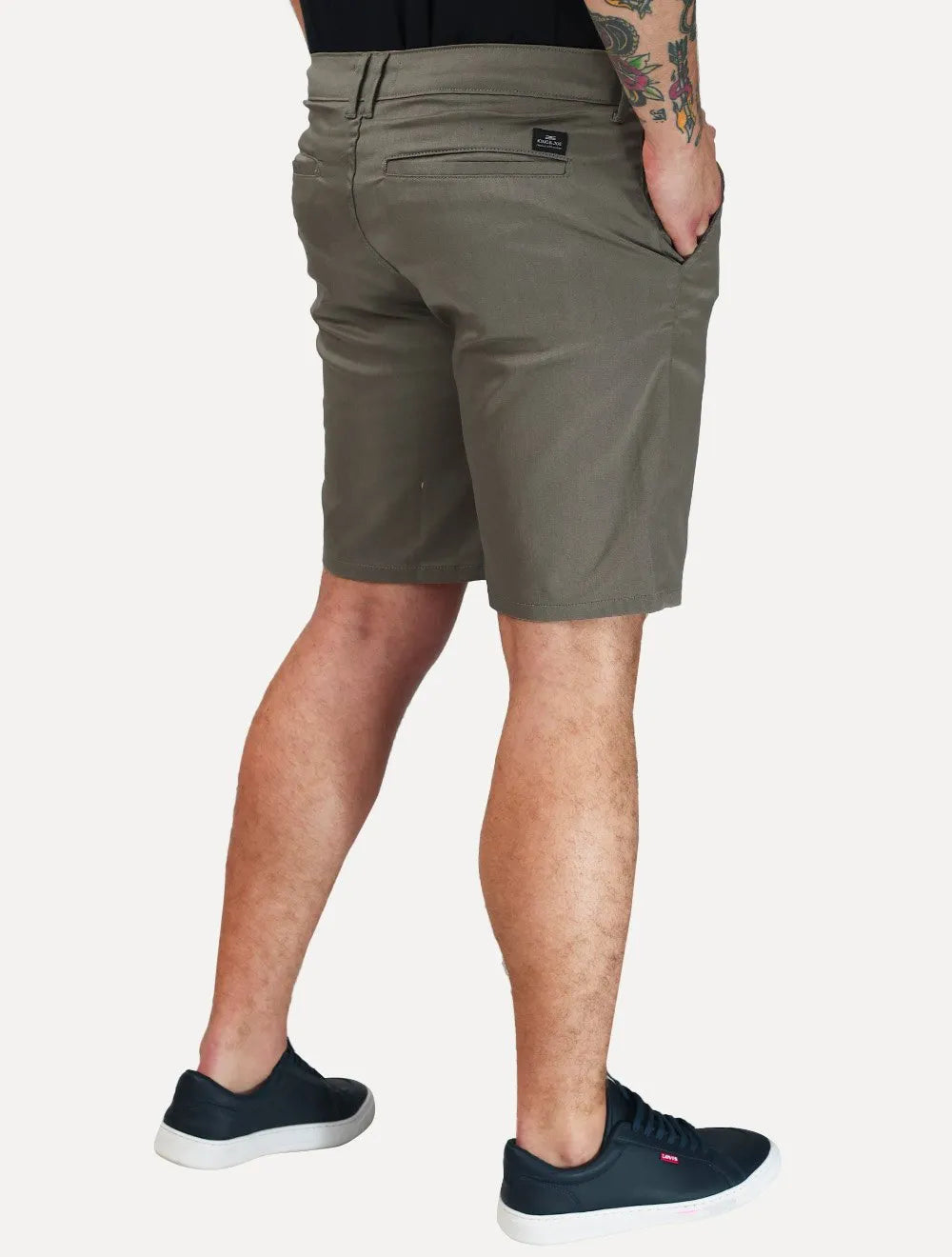 Bermuda King & Joe Masculina Slim Flex Cetim Cinza Médio