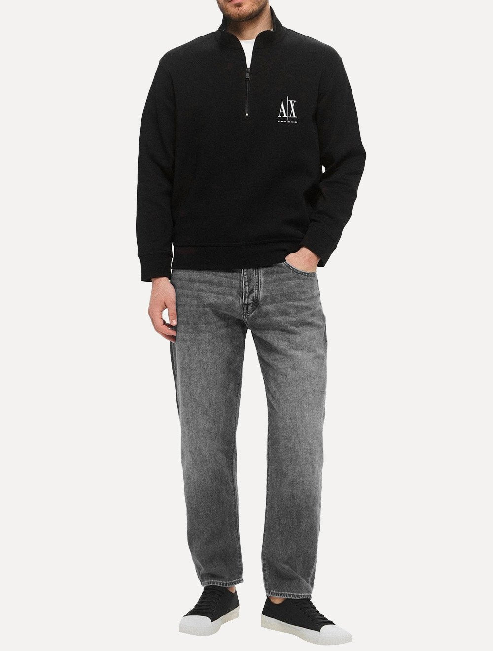 Casaco Moletom Armani Exchange Masculina Embroidery AX Logo Preto